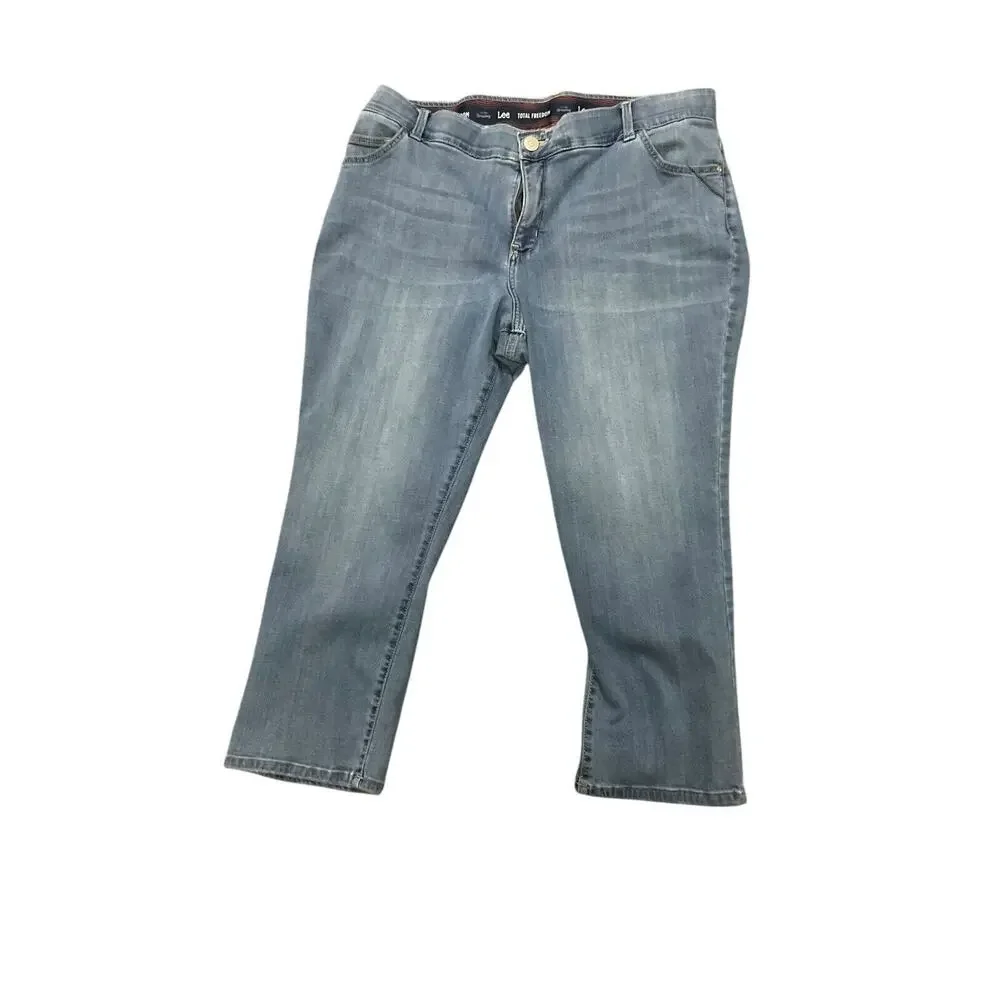 Lee Modern Series Jeans Women's Plus 16W Blue Total Freedom Straight Leg Stretch - Picture 6 of 7
